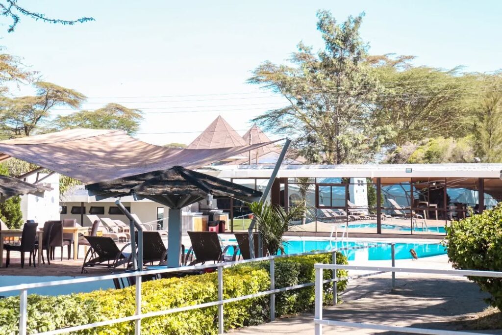 A swimming pool at Burch's Resort Naivasha