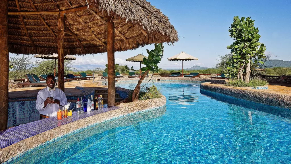 The pool at Sopa lodge samburu